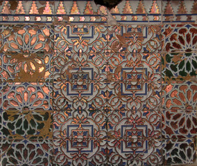 Checkered traditional Cuban ceramic mosaic tile background pattern. Architectural mosaic detail, abstract background for street, bath and pool. Ornamental pattern for street and interior design