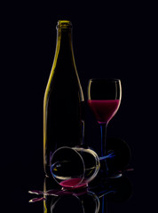 Photo glass on a black background