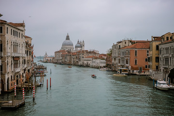Fototapeta na wymiar Beautiful view of Grand Canal and Basilica Santa Maria della Salute in Venice, Italy