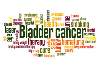 Bladder cancer word cloud concept