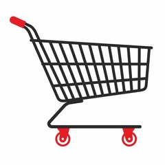 Shopping cart, sales and trade concept. Vector image.