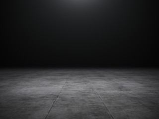 Empty spot lit dark background