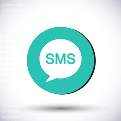 Sms vector icon , lorem ipsum Flat design