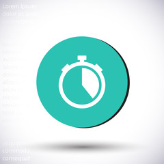 Stopwatch vector icon , lorem ipsum Flat design