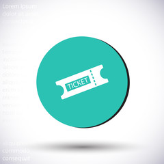 Ticket vector icon , lorem ipsum Flat design
