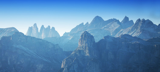 Scenic sunset light over the Dolomites, Italy, Europe