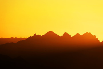 Scenic sunset light over the Dolomites, Italy, Europe