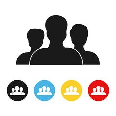 People icon on a white background. Icon people in colorful circles. Illustration