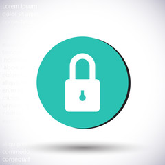 Lock vector icon , lorem ipsum Flat design