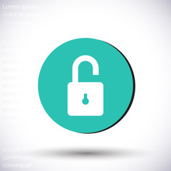 Lock vector icon , lorem ipsum Flat design