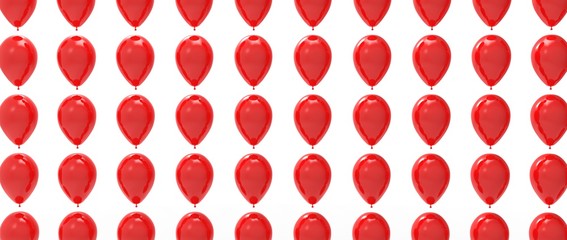 Diseño abstracto de globos de elio. Fondo de globos para cumpleaños. Ilustración 3d minimalista. Render divertido