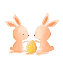 Easter bunny and Easter egg