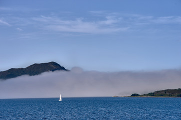 Nebelbank Norwegen Küste 