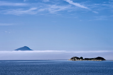 Norwegen Küste Nebelbank 