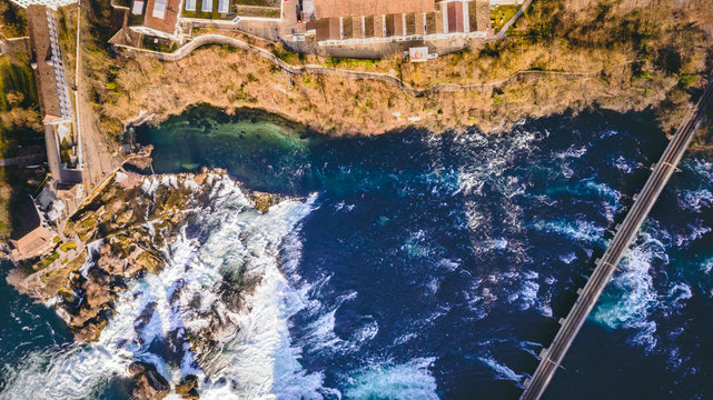 Drone Photo of a waterfall in Switerland, aerial view © Florian