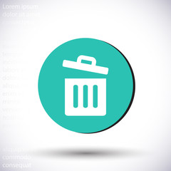 Trash vector icon , lorem ipsum Flat design