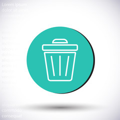 Trash vector icon , lorem ipsum Flat design