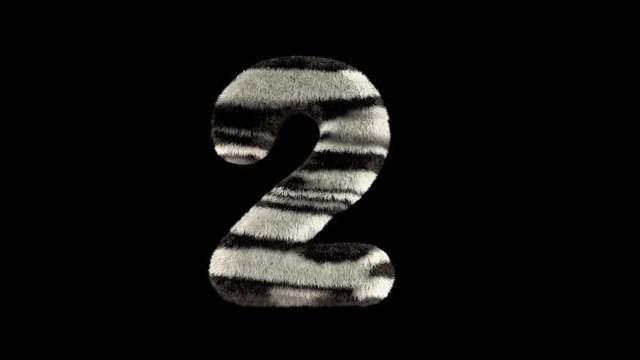3D animated furry hairy zoo leopard text typeface with alpha channel  2