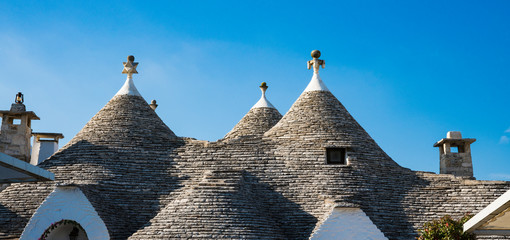 roof of the traditional houses (trulli) in Unesco village Alberobello, Italy