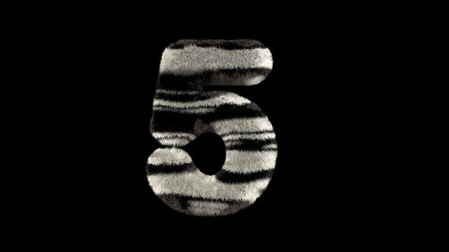 3D animated furry hairy zoo leopard text typeface with alpha channel  5