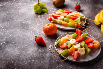 Fruit skewers, healthy summer snack