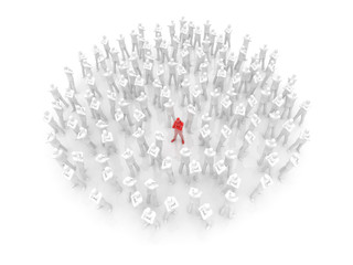 Teamwork and business partnership concepts, original 3d rendering