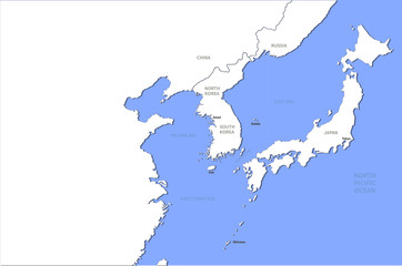 vector of korea map. dokdo map of korea.