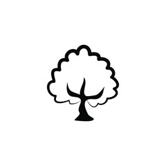 Tree icon design on white background, isolated of tree design.