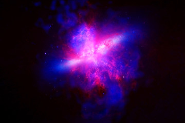 Beautiful blue galaxy. With stars and systems. Elements of this image were furnished by NASA.