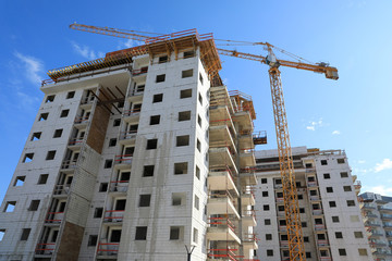 Construction of a new residential complex. New Home.