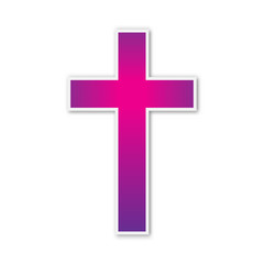 Obraz premium Colorful vector christian Cross icon.
