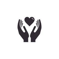 Hands holding heart icon, Healthcare, love and charity concept, keep love or health illustration