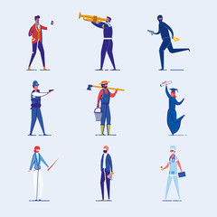 Various Human Types - Professions and Activities.