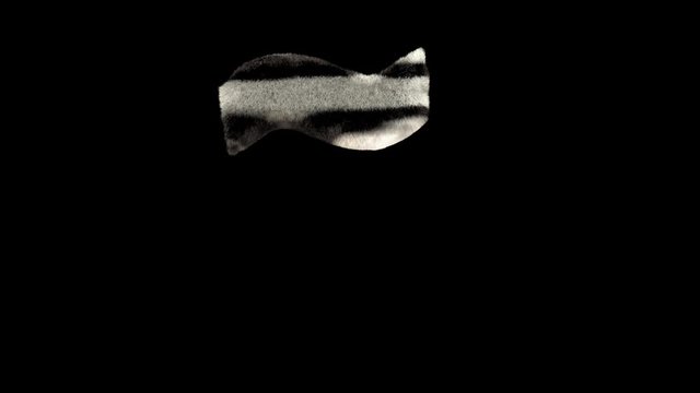 3D animated furry hairy zoo leopard text typeface with alpha channel  tilde