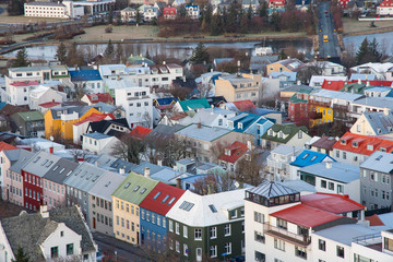 Fototapeta premium view of city of Reykjavik in Iceland
