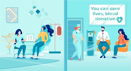 Blood Donation in Medical Clinic Motivation Poster