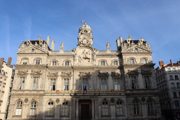 Obraz premium Facade ouest de l'Hôtel de Ville de Lyon place des Terreaux - Ville de Lyon - Département du Rhône - France