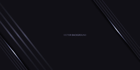 Black modern luxury abstract background with shadows and light lines. Luxury design modern futuristic dark backdrop. Vector illustration EPS10.