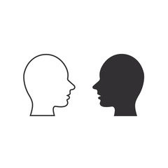 Head vector icon set, flat design vector icon