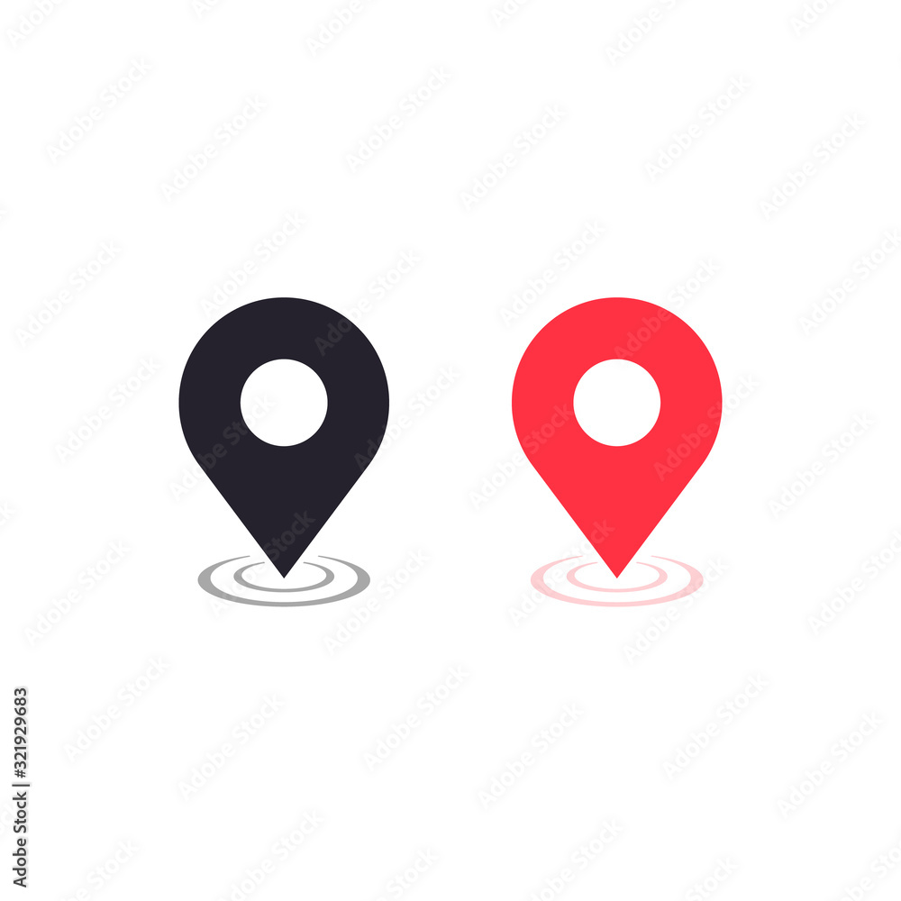 Poster map pointer icon. gps location symbol. vector isolated flat design illustration