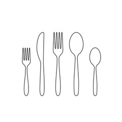 Knife, Fork and Spoon line icon set, Vector isolated outline design illustration