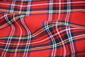 Stunning red and blue Scottish tartan fabric