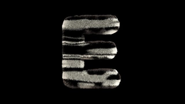 3D animated furry hairy zoo leopard text typeface with alpha channel  E