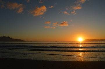Fototapeta na wymiar Sunset in Coromandel New Zealand