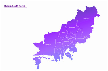 korea map. busan map of korea. 