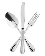 fork, knife, spoon, cutlery isolated on white background, clipping path