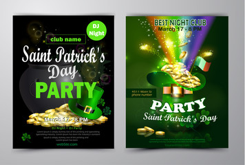 St. Patrick's Day poster set Vector illustration