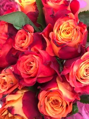 Bouquet of Orange Red Roses