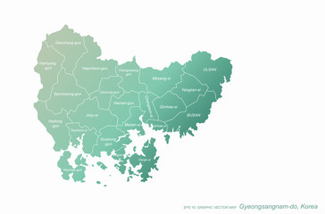 gyeongsang do map. gyeongsang-namdo and gyeongsang bukdo map. korea provinces map. 