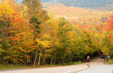 Overlooking of Beautiful Autumn Foliage at Stowe, Vermont, USA